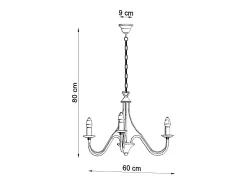 Candelabros Vivow moderno de acero - 3 fuentes luminosas 3000K - L.60 x A.80 cm - blanco