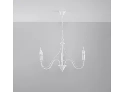 Candelabros Vivow moderno de acero - 3 fuentes luminosas 3000K - L.60 x A.80 cm - blanco