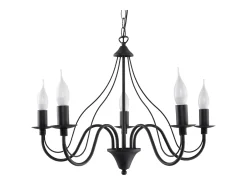 Candelabros Vivow moderno de acero - 5 fuentes luminosas 3000K - L.60 x A.80 cm - negro
