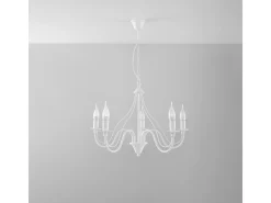 Candelabros Vivow moderno de acero - 5 fuentes luminosas 3000K - L.60 x A.80 cm - blanco