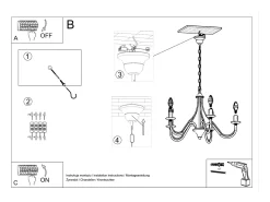 Candelabros Vivow moderno de acero - 5 fuentes luminosas 3000K - L.60 x A.80 cm - blanco