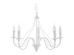 Candelabros Vivow moderno de acero - 5 fuentes luminosas 3000K - L.60 x A.80 cm - blanco