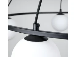 Candelabros Yoli Moderno De Acero/Vidrio - 5 Fuentes Luminosas - L.80 X A.98 Cm - Negro