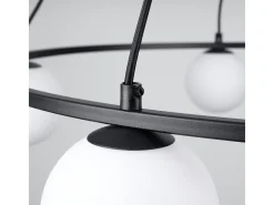 Candelabros Zynfi moderno de acero/vidrio - 5 fuentes luminosas 4000K - L.80 x A.98 cm - negro