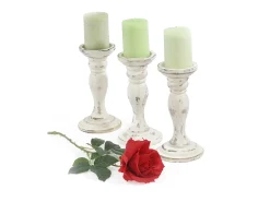 Discount MCW Candelero H361 (juego de 3), blanco Crema