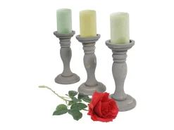 Candelero H361 (juego de 3), gris