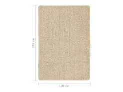 Charleroi Alfombra peluda antideslizante color crema 160x230 cm