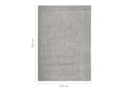 Charleroi Alfombra peluda antideslizante gris claro 160x230 cm