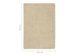 Charleroi Alfombra peluda antideslizante color crema 120x170 cm