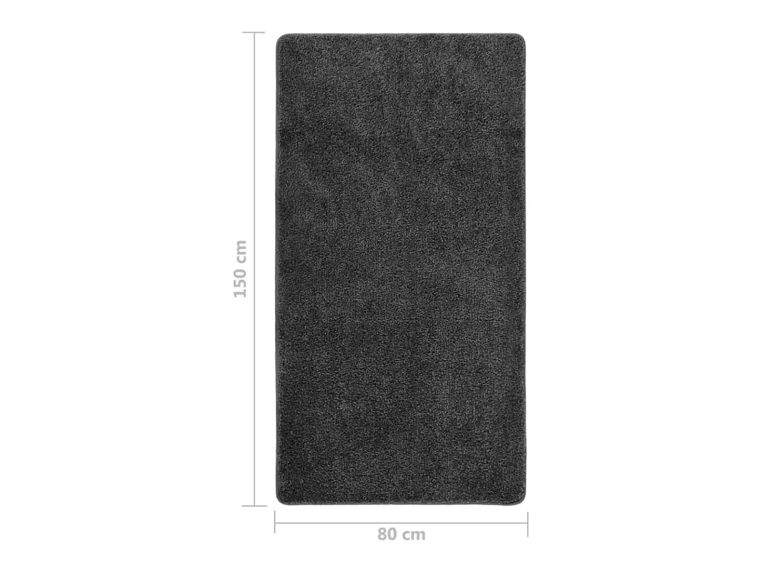 Garden Furniture Alfombra De Salón^Charleroi Alfombra peluda antideslizante oscuro 80x150 cm Gris