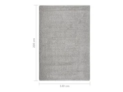 Charleroi Alfombra peluda antideslizante gris claro 140x200 cm