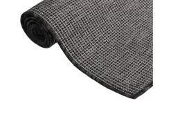 Garden Furniture Alfombra De Exterior^Christiaan Alfombra de exterior de tejido plano 80x250 cm Gris