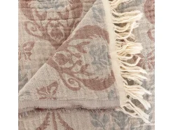Atmosphera Ropa De Cama^Cobertor con flecos estilo cottage 240 x 260 cm Multicolor