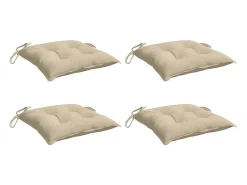 Cojines de palets de jardín 4 unidades tela Oxford beige 50x50x7 cm