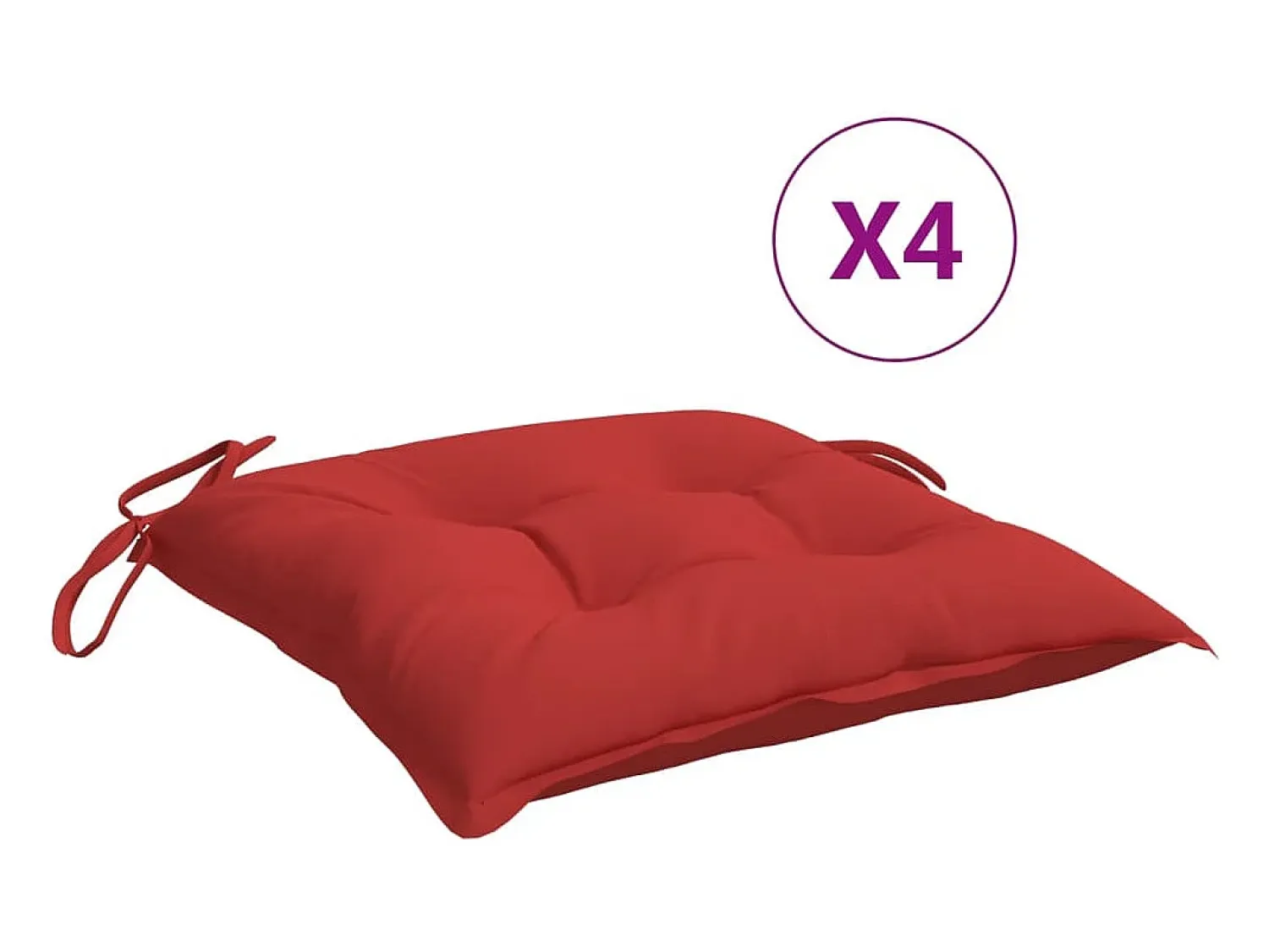 Clicnbuy Ropa De Casa^Cojines de palets de jardín 4 unidades tela Oxford 50x50x7 cm Rojo