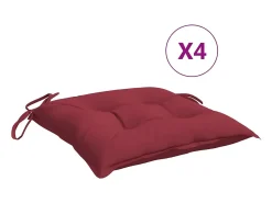 Cojines de palets de jardín 4 uds Oxford rojo tinto 50x50x7 cm ES727245