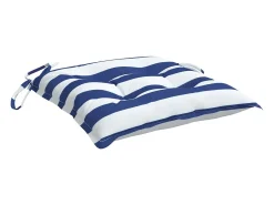 New Clicnbuy Cojines de silla 6 unidades tela Oxford rayas azul blanco 50x50x7 cm Multicolor