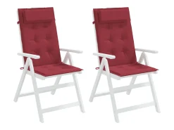 Cojines de silla con respaldo alto 2 unidades tela Oxford rojo tinto