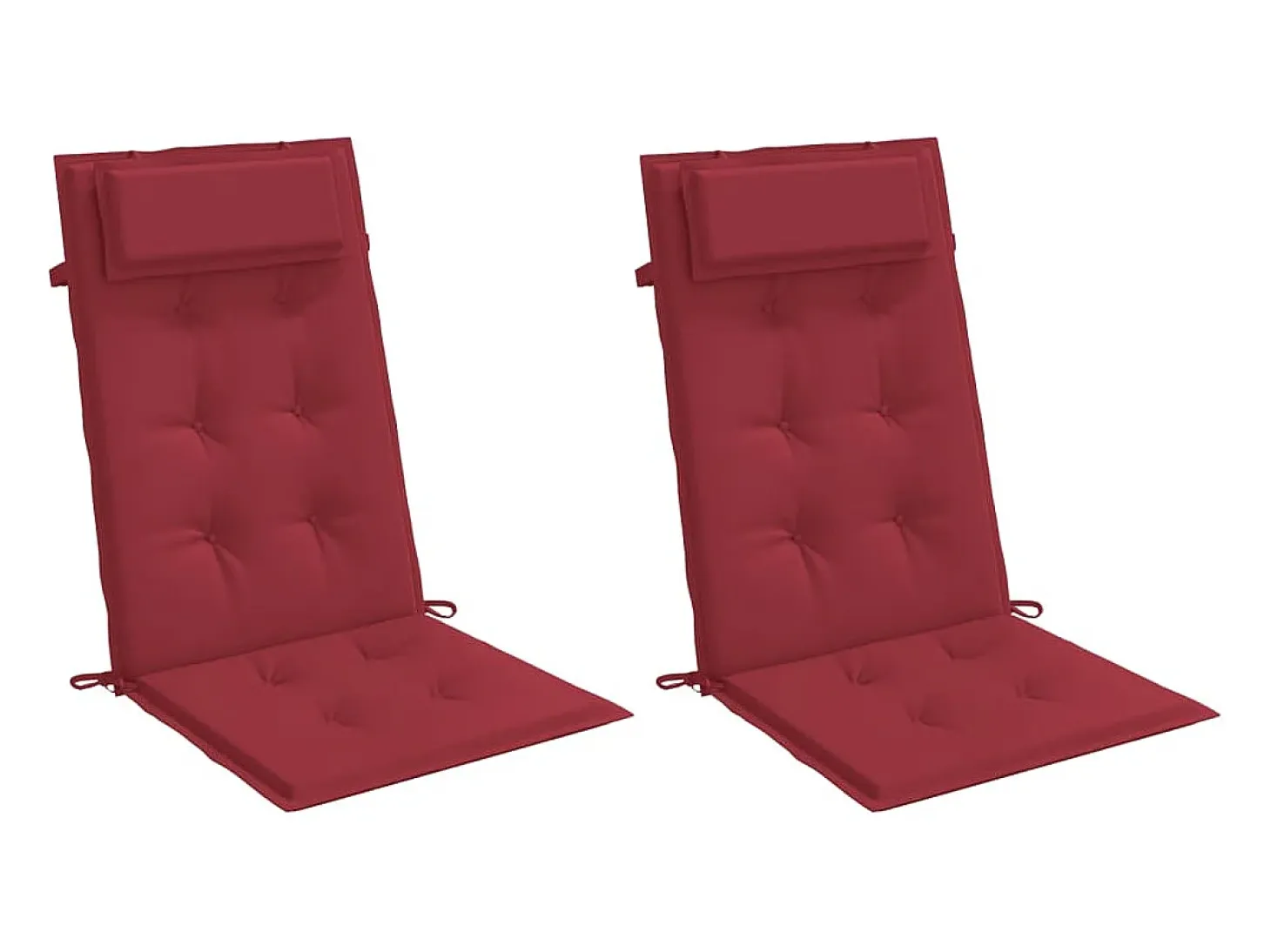 Cojines de silla con respaldo alto 2 unidades tela Oxford rojo tinto