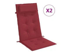 Cojines de silla con respaldo alto 2 unidades tela Oxford rojo tinto