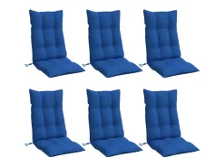 Cojines de silla con respaldo alto 6 unidades tela Oxford azul klein