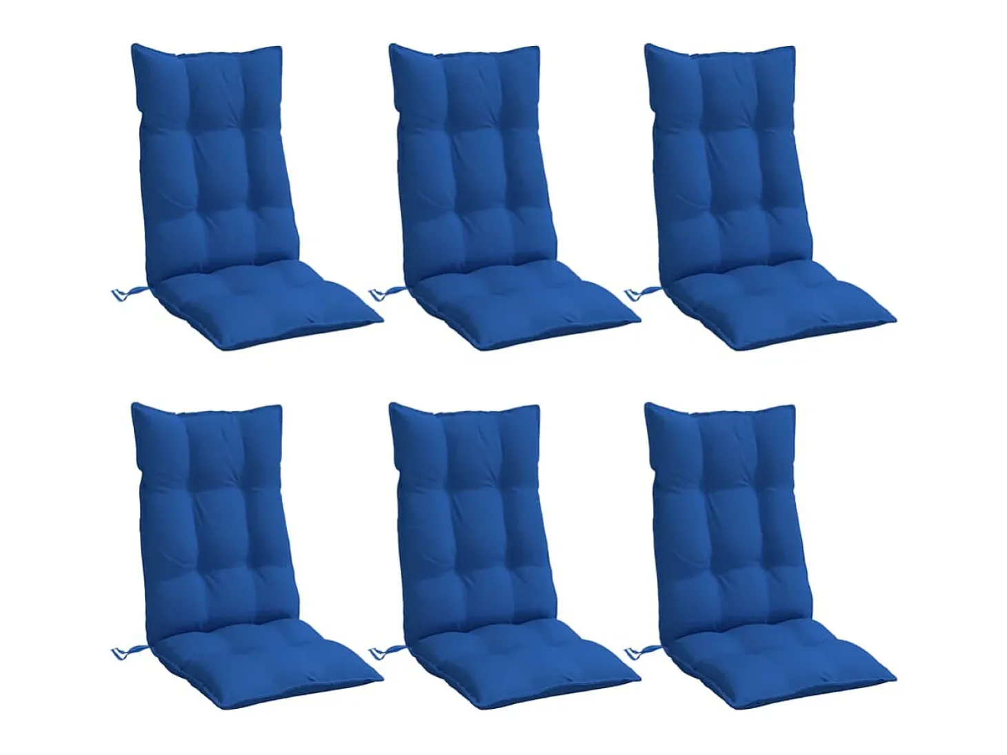 Cojines de silla con respaldo alto 6 unidades tela Oxford azul klein