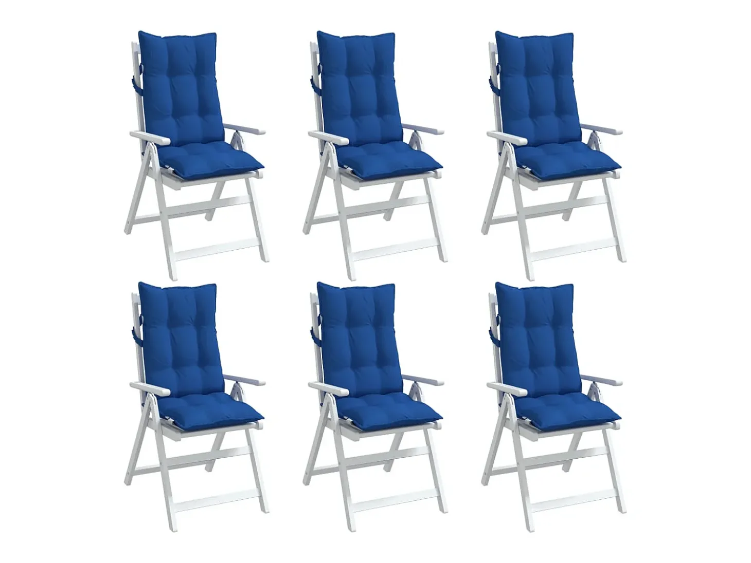 Cojines de silla con respaldo alto 6 unidades tela Oxford azul klein