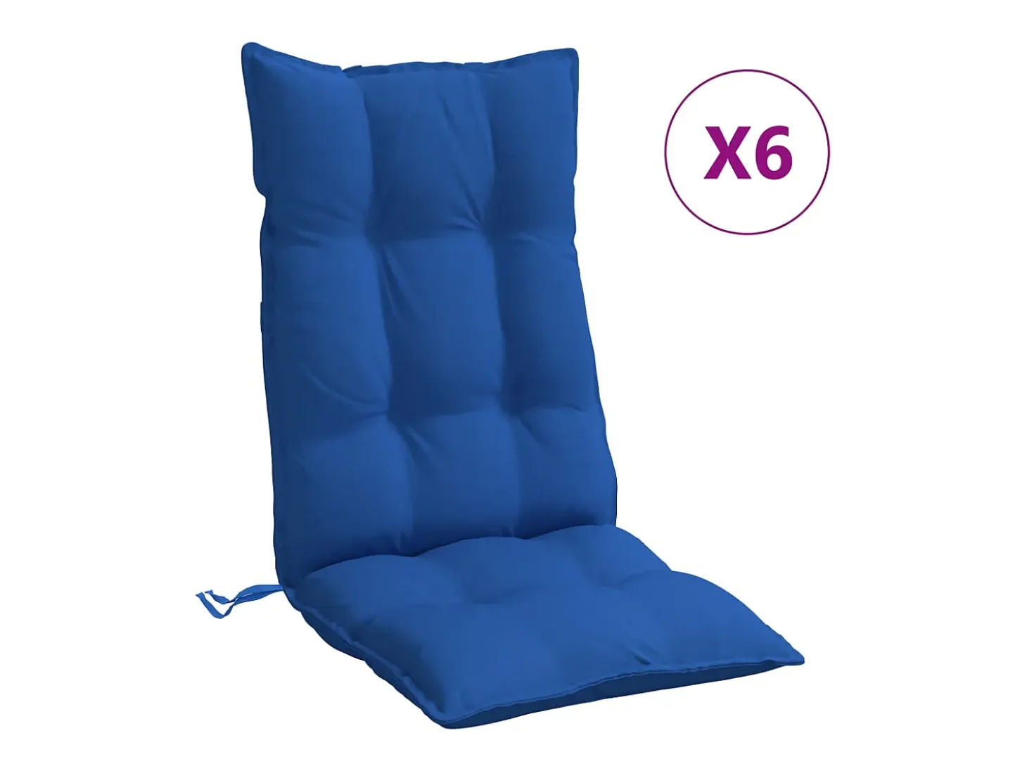 Cojines de silla con respaldo alto 6 unidades tela Oxford azul klein