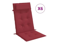 Online Clicnbuy Cojines de silla con respaldo alto 6 unidades tela Oxford tinto Rojo
