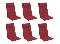 Online Clicnbuy Cojines de silla con respaldo alto 6 unidades tela Oxford tinto Rojo