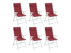 Online Clicnbuy Cojines de silla con respaldo alto 6 unidades tela Oxford tinto Rojo