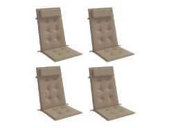 Clicnbuy Ropa De Casa^Cojines de silla con respaldo alto 4 unidades tela Oxford gris taupe Topo