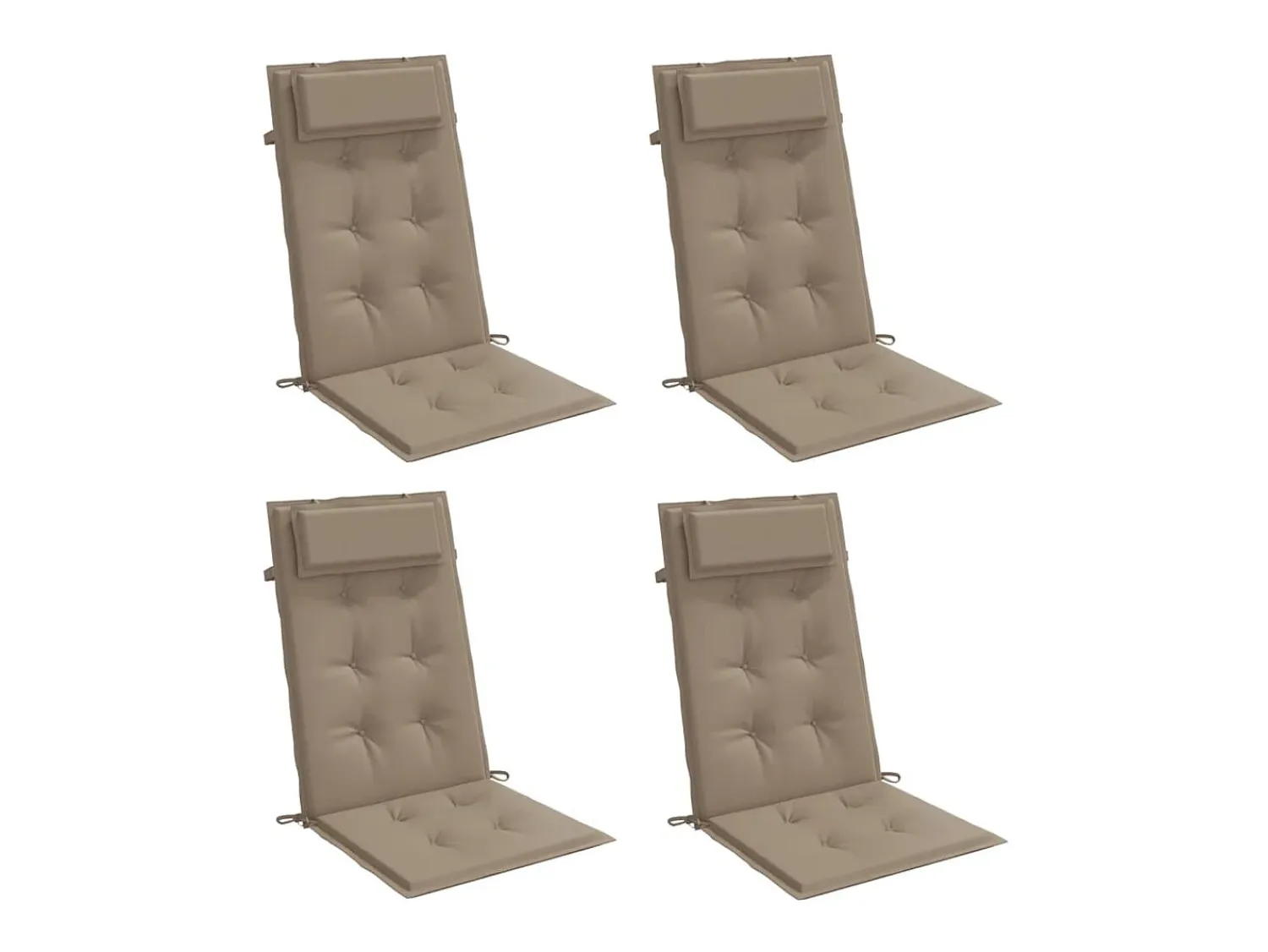 Clicnbuy Ropa De Casa^Cojines de silla con respaldo alto 4 unidades tela Oxford gris taupe Topo