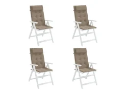 Clicnbuy Ropa De Casa^Cojines de silla con respaldo alto 4 unidades tela Oxford gris taupe Topo