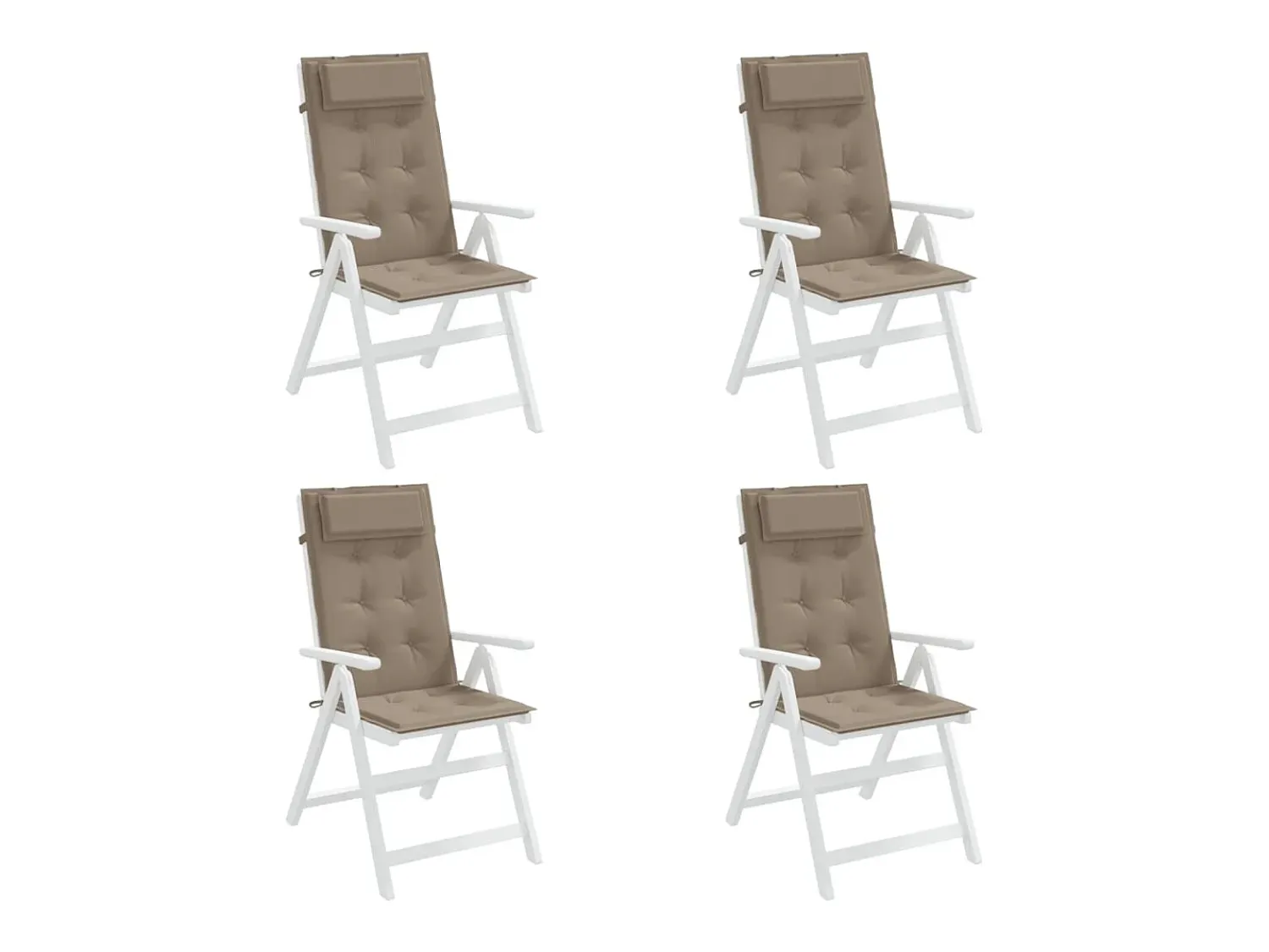 Clicnbuy Ropa De Casa^Cojines de silla con respaldo alto 4 unidades tela Oxford gris taupe Topo