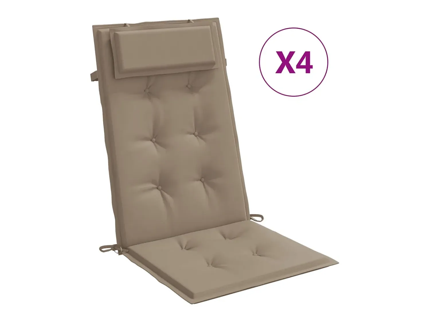 Clicnbuy Ropa De Casa^Cojines de silla con respaldo alto 4 unidades tela Oxford gris taupe Topo