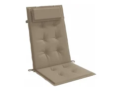 Clicnbuy Ropa De Casa^Cojines de silla con respaldo alto 2 unidades tela Oxford gris taupe Topo