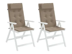 Clicnbuy Ropa De Casa^Cojines de silla con respaldo alto 2 unidades tela Oxford gris taupe Topo