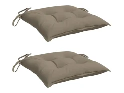 Clicnbuy Ropa De Casa^Cojines de silla de jardín 2 unidades tela Oxford taupé 40x40x7 cm Topo