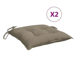 Clicnbuy Ropa De Casa^Cojines de silla de jardín 2 unidades tela Oxford taupé 40x40x7 cm Topo
