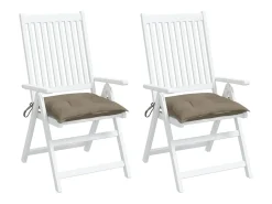 Clicnbuy Ropa De Casa^Cojines de silla de jardín 2 unidades tela Oxford taupé 40x40x7 cm Topo