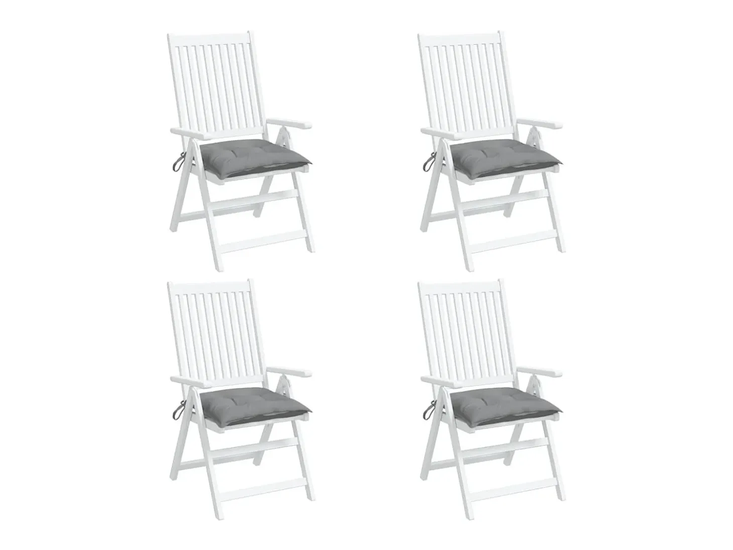 Cojines de silla de jardín 4 unidades tela gris 40x40x7 cm