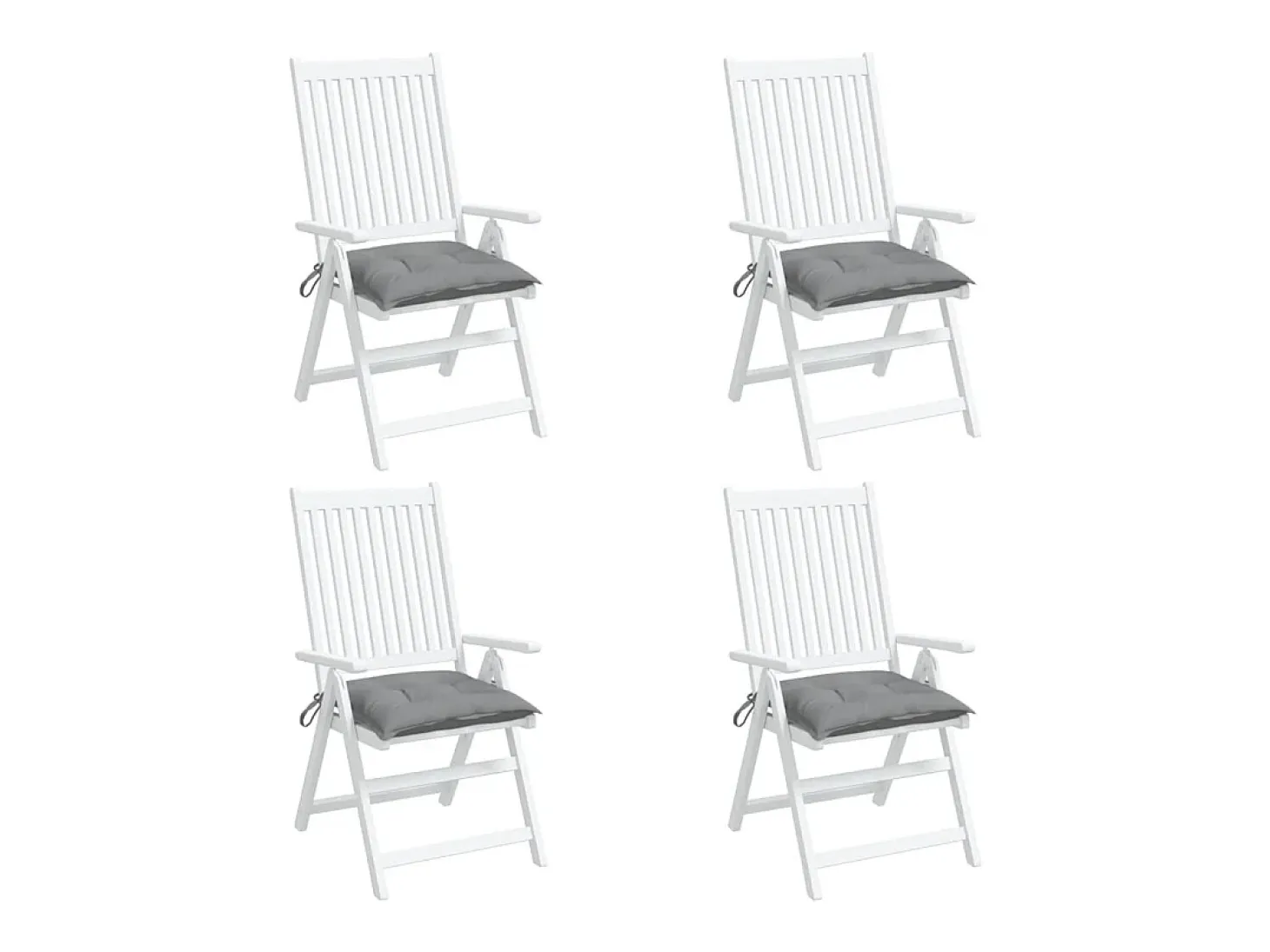Cojines de silla de jardín 4 unidades tela gris 40x40x7 cm