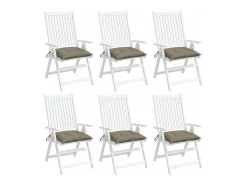 Cojines de silla de jardín 6 unidades tela Oxford taupé 40x40x7 cm