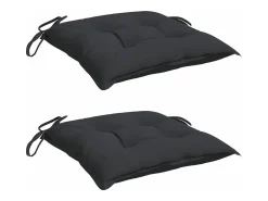 Cojines de silla de jardín 2 unidades tela Oxford negro 40x40x7 cm
