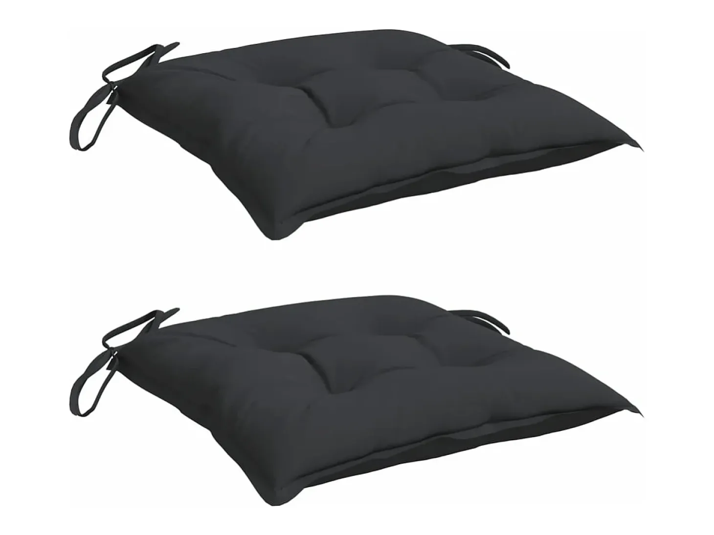 Cojines de silla de jardín 2 unidades tela Oxford negro 40x40x7 cm