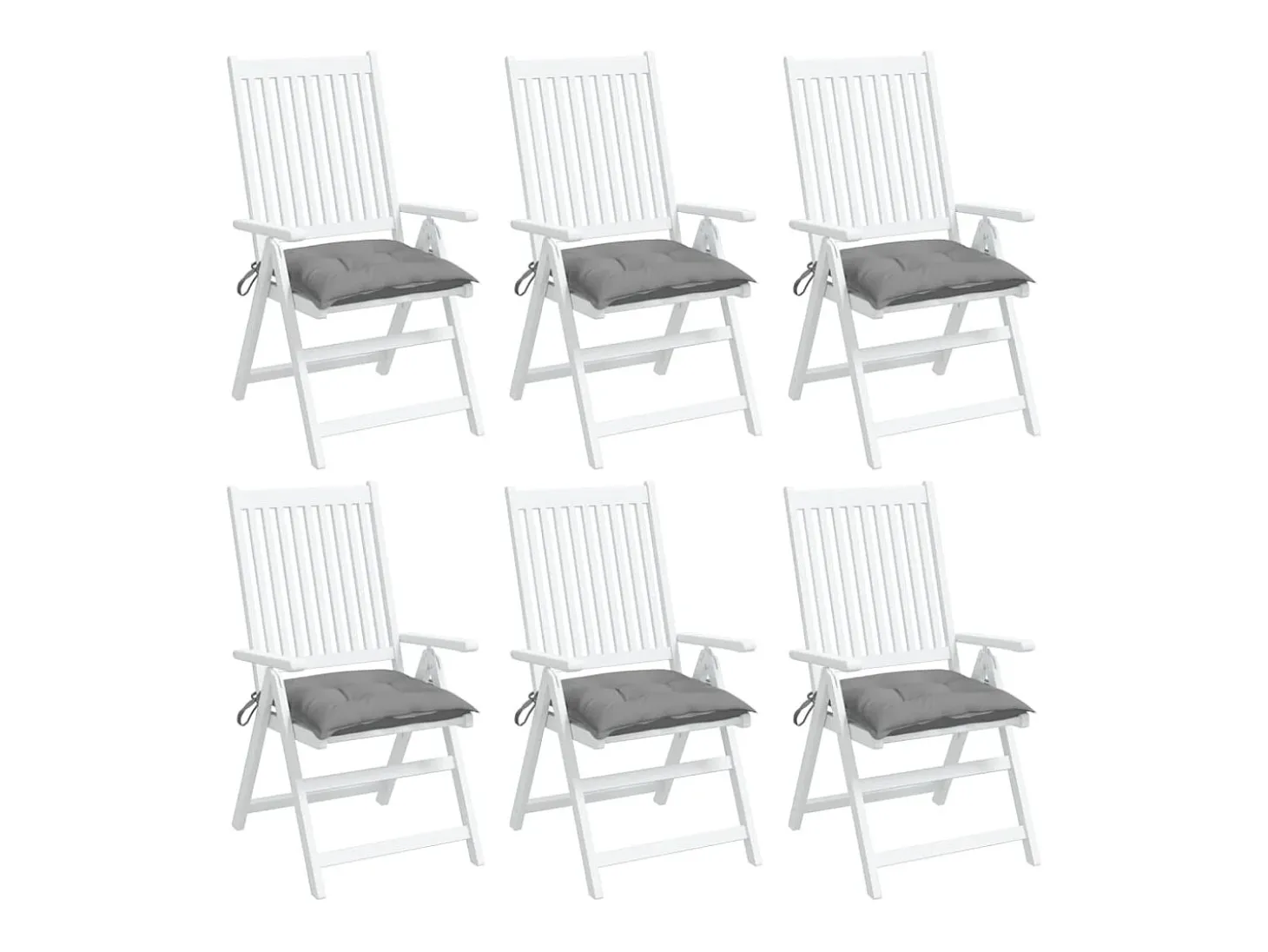 Cojines de silla de jardín 6 unidades tela Oxford gris 50x50x7 cm