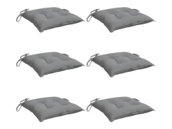 Cojines de silla de jardín 6 unidades tela Oxford gris 50x50x7 cm