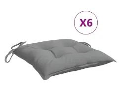 Outlet Clicnbuy Cojines de silla de jardín 6 unidades tela Oxford 40x40x7 cm Gris