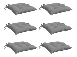 Cojines de silla de jardín 6 unidades tela Oxford gris 50x50x7 cm